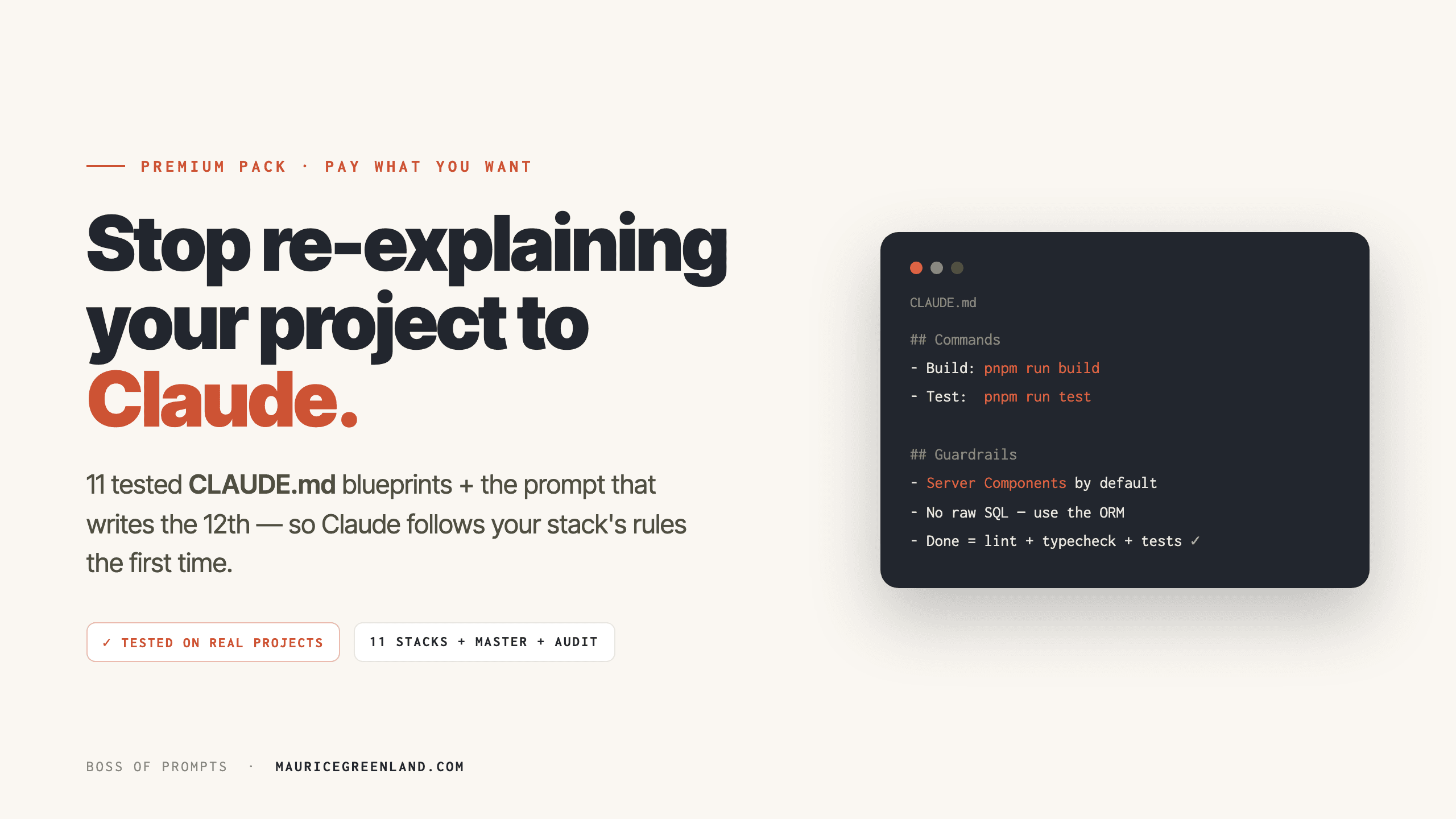 The CLAUDE.md Blueprint Pack