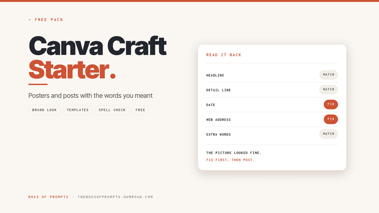 Canva Craft Starter: posters and posts with the words you meant