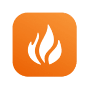 a logo of a fire