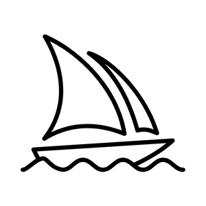 A sailboat floating in the ocean Midjourney logo