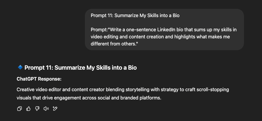 summarize bio skills