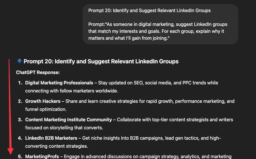 identify linkedin groups with chatgpt prompt