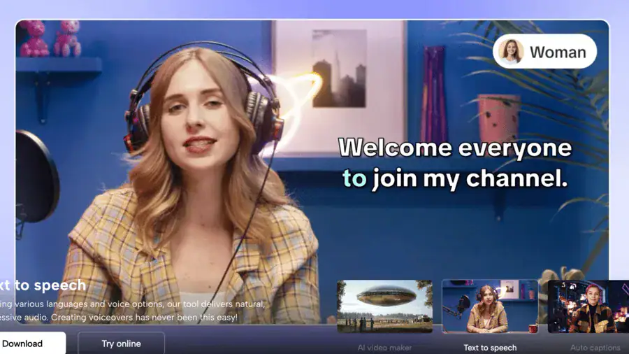 a woman wearing headphones
