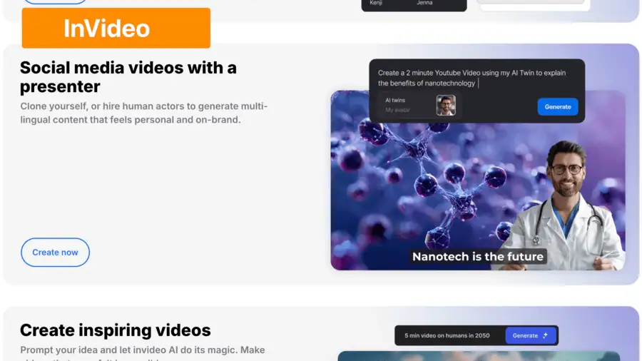 Invideo ai text to video app screenshot