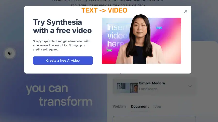 a screenshot of an ai  video tool